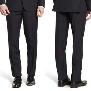 Zanetti Mens Porto Black Wool Suit Dress Pants Size 36R NWOT